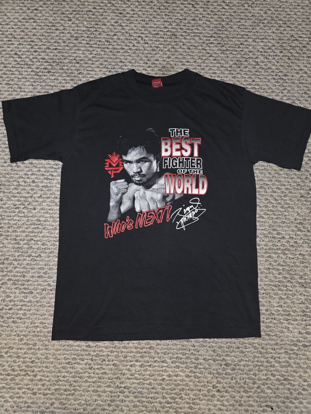 Black Short‑Sleeve Graphic Boxing Tee - 'The Best Fighter'